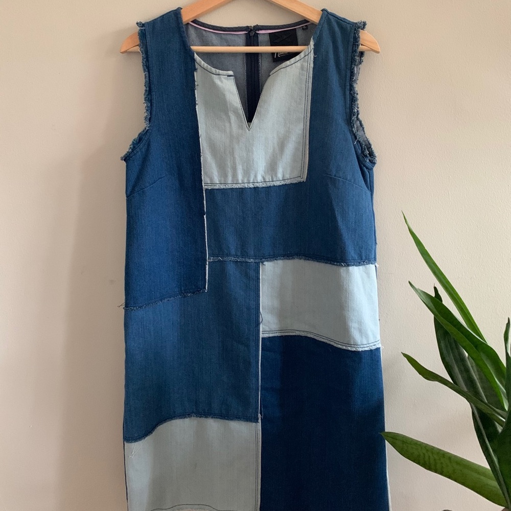 Nanette Lepore denim patchwork dress, size S